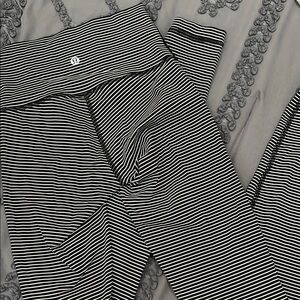 Lululemon Black and White Striped Leggings